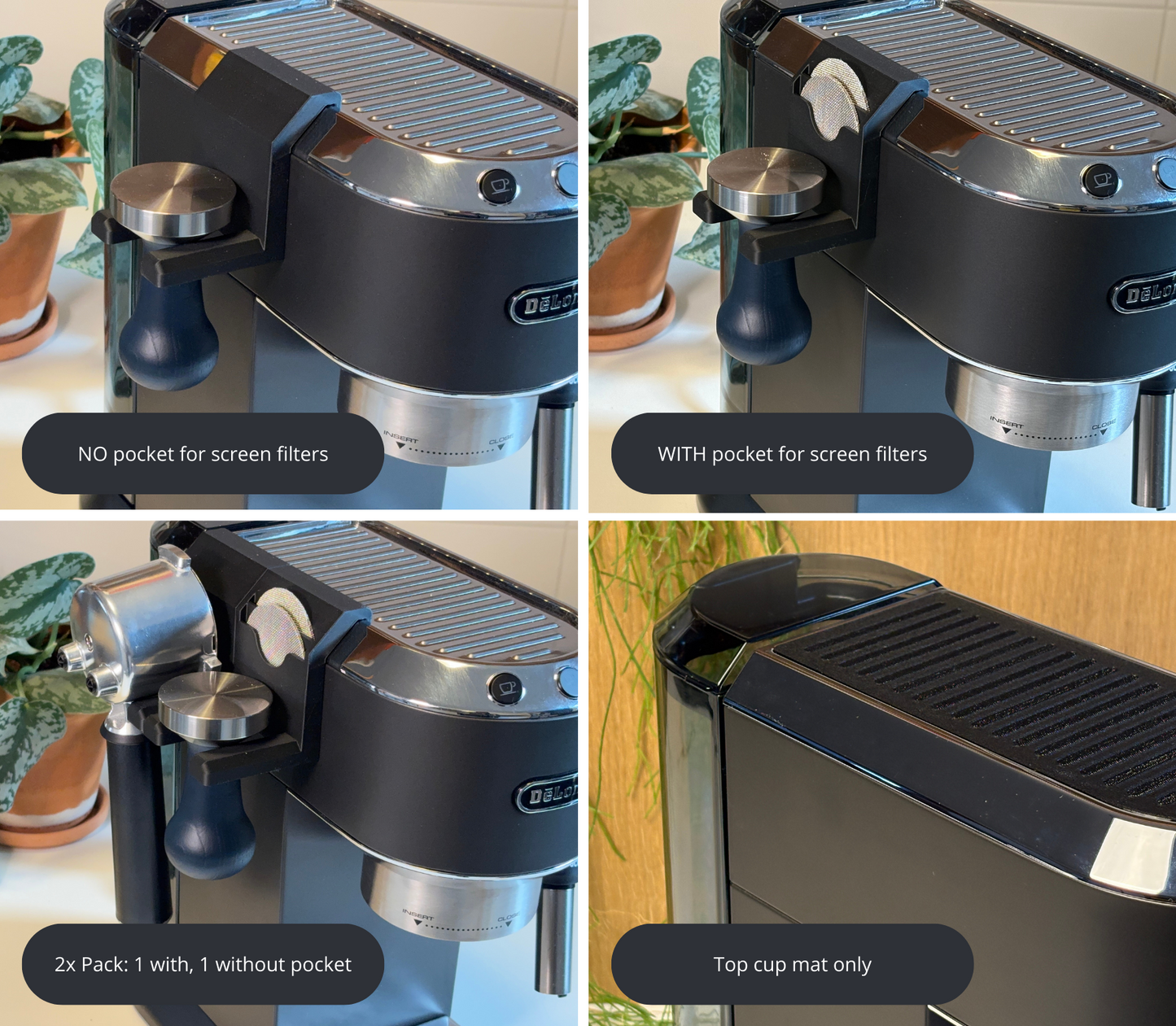 De’Longhi Dedica kit: Soft cup tray + hager for portafilter, coffee sreens and tamper