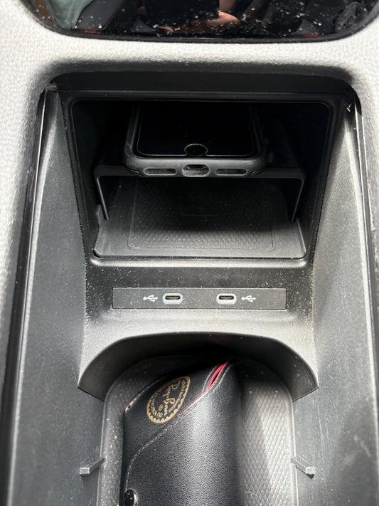 VW ID.4, ID.5 storage hidden tray, in the mobile charger gap