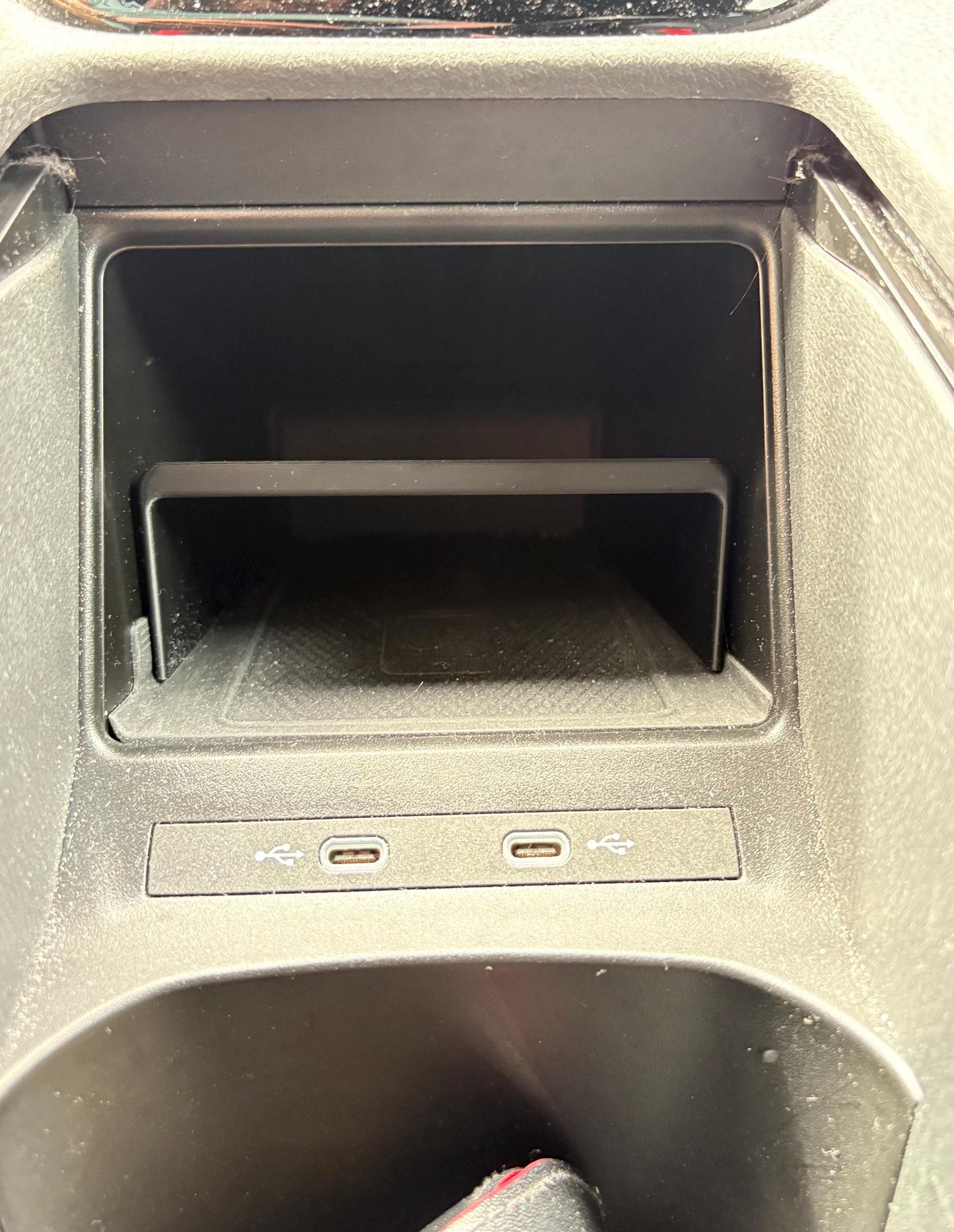 VW ID.4, ID.5 storage hidden tray, in the mobile charger gap