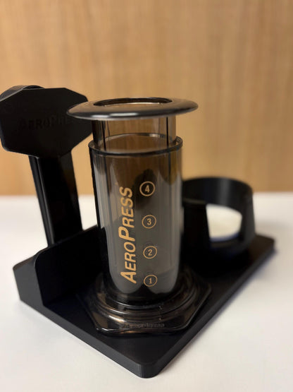 AeroPress Station Organizer, Filters, Scoop and Stirrer. Optional Drawer for Scale. Coffee Bar Stand