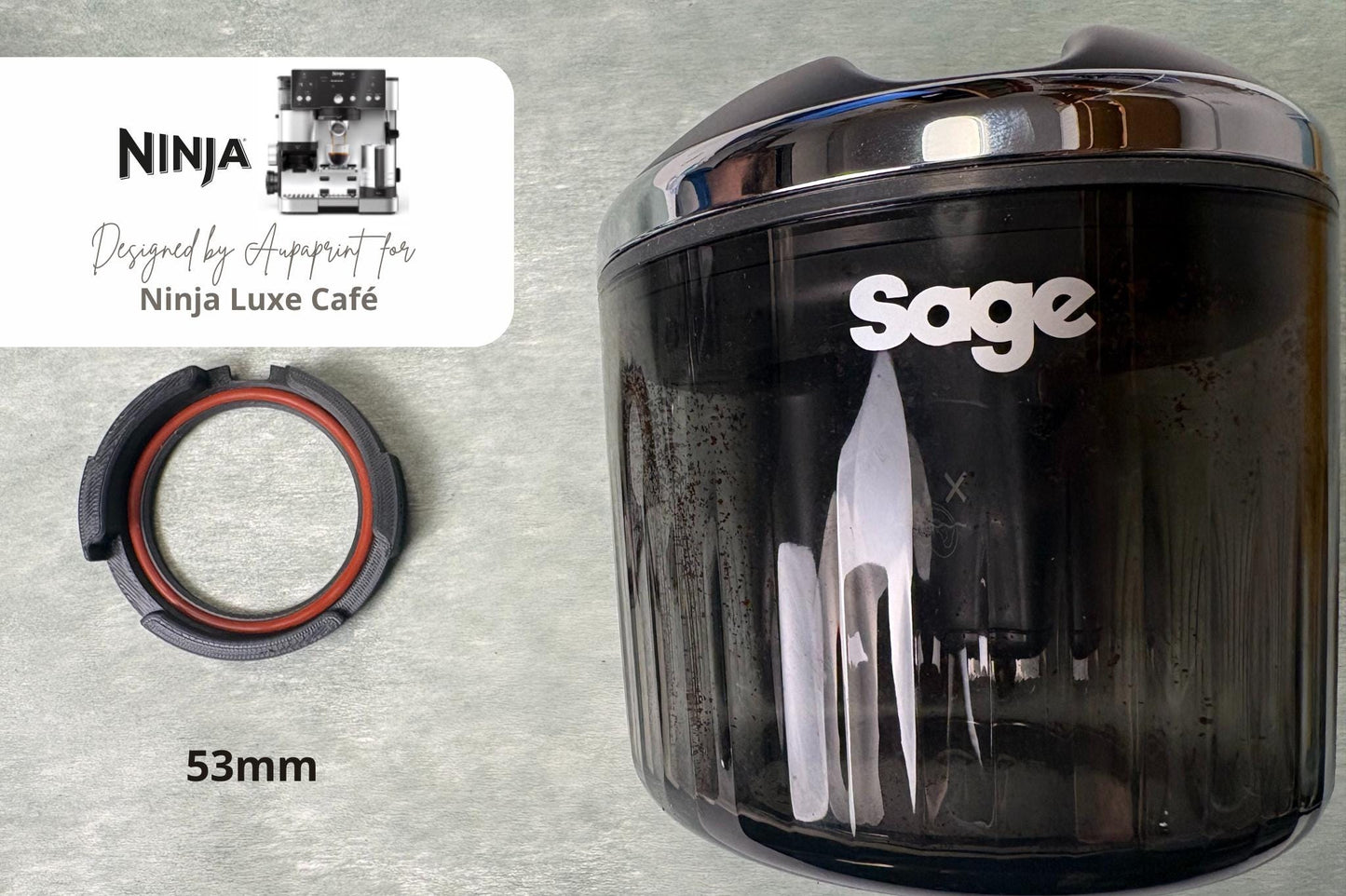 Sage Puck Sucker Adapter for Ninja Luxe Cafe 53mm Portafilter with double basket